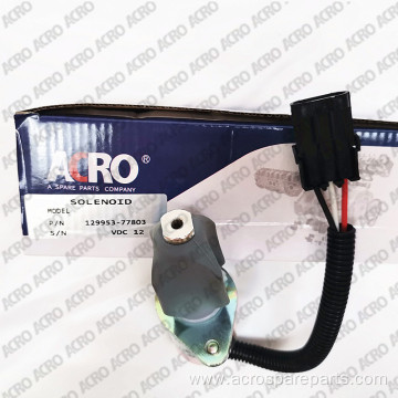 12V Stop Solenoid Valve 129953-77803 For Yanmar Engine